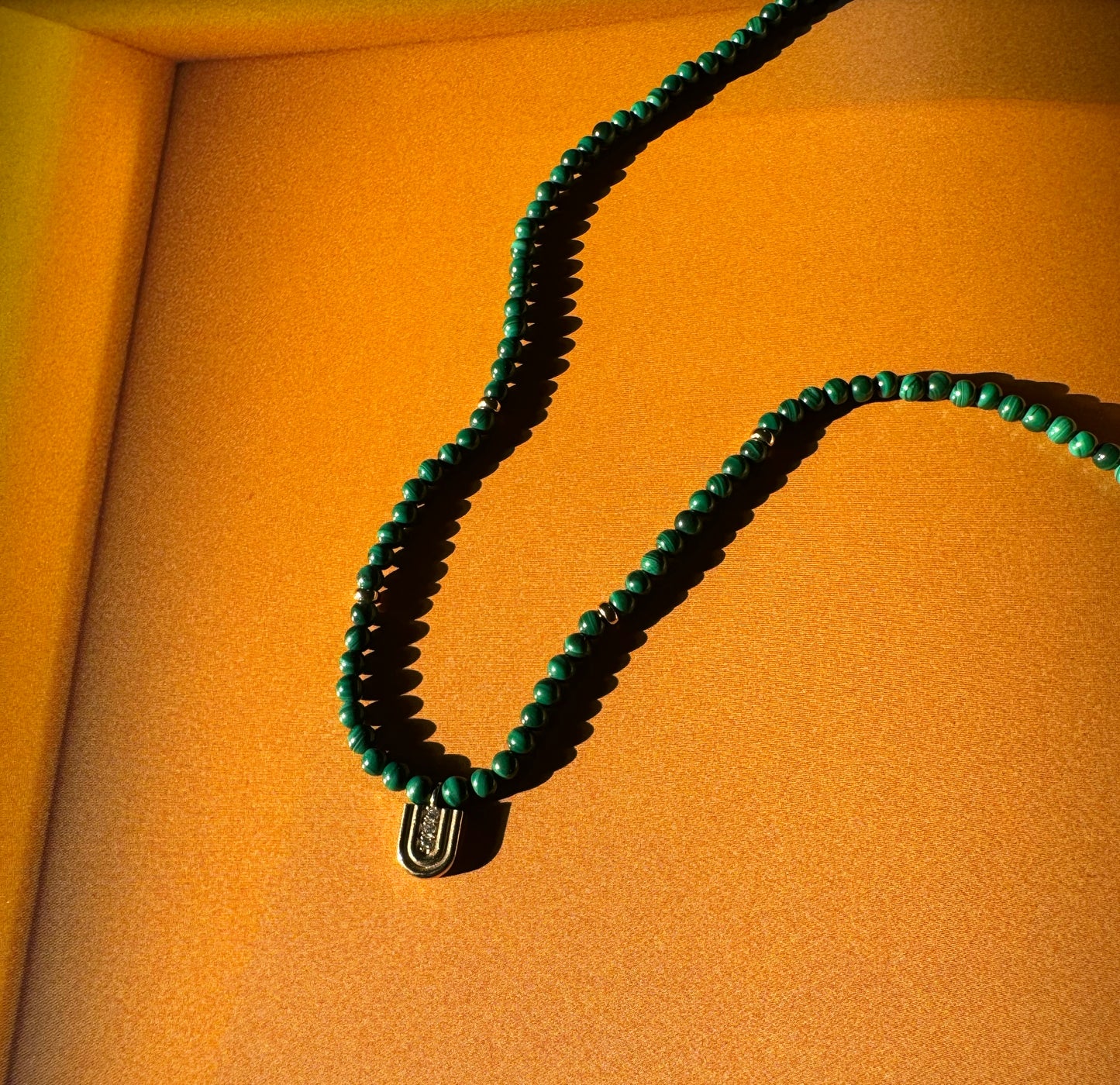 Beaded Nova Necklace -Malachite